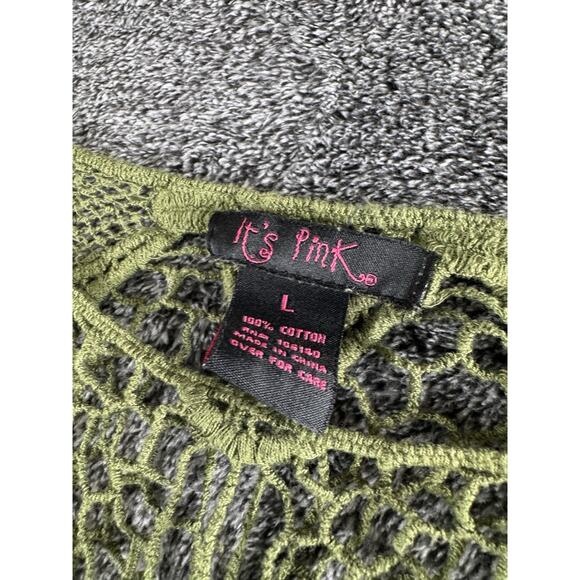 Women’s It’s Pink Green Top Large - Picture 3 of 3